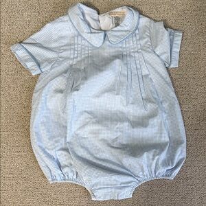 Blue Checkered Baby Romper